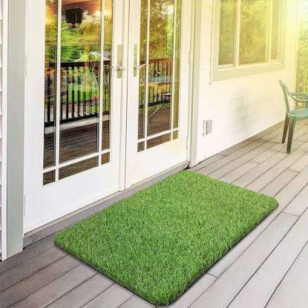 Artificial Grass Door Mat 60×40CM | Anti-Slip Green Grass Mat | Indoor & Outdoor Entrance Mat for Home, Balcony & Room