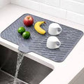 Silicone Dish Drying Mat | Heat Resistant Kitchen Countertop Drying Pad | Non-Slip Dish Drainer Mat