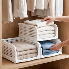 3 Pcs 3-Layer Wardrobe Organizer | Foldable & Stackable Clothes Storage Box | Multipurpose Almirah & Cupboard Organizer