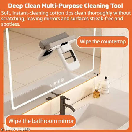 Multifunctional Mini Mop | Extendable Handle Wet & Dry Floor Cleaner | Compact Cleaning Mop for Kitchen, Bathroom & Car