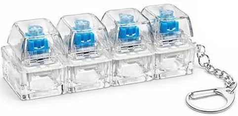 Transparent Mechanical Switch Fidget Keychain | Clicky Tactile Stress Relief Desk Toy