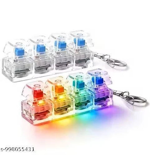 Transparent Mechanical Switch Fidget Keychain | Clicky Tactile Stress Relief Desk Toy